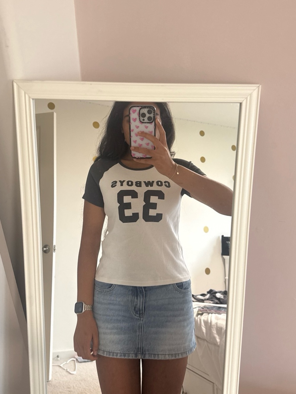 Brandy Melville White Tee with Black Trim